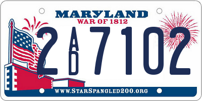 MD license plate 2AD7102