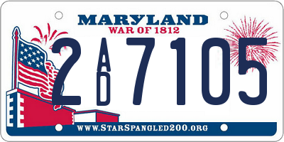 MD license plate 2AD7105