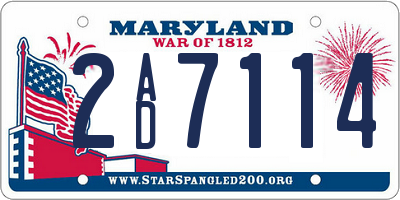 MD license plate 2AD7114