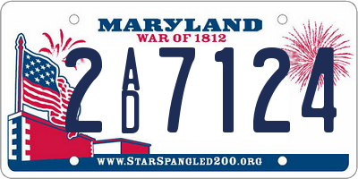 MD license plate 2AD7124