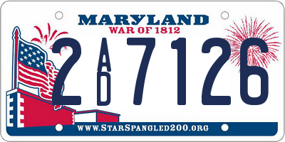 MD license plate 2AD7126