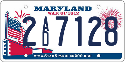 MD license plate 2AD7128