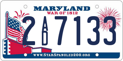 MD license plate 2AD7133