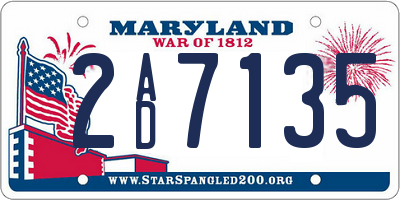 MD license plate 2AD7135