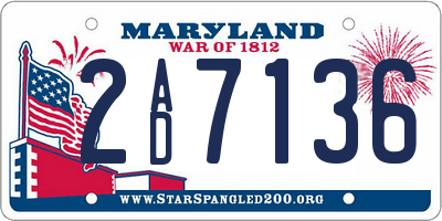 MD license plate 2AD7136
