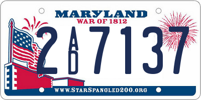 MD license plate 2AD7137