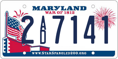 MD license plate 2AD7141