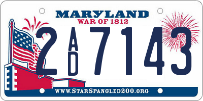 MD license plate 2AD7143
