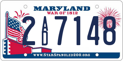 MD license plate 2AD7148