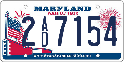 MD license plate 2AD7154