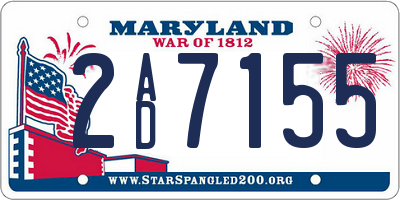 MD license plate 2AD7155