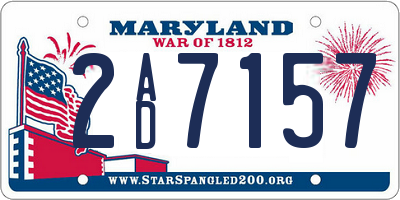 MD license plate 2AD7157