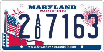 MD license plate 2AD7163