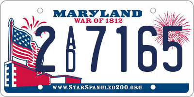 MD license plate 2AD7165