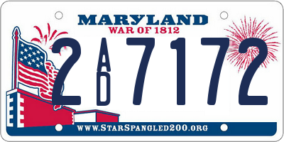 MD license plate 2AD7172