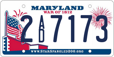 MD license plate 2AD7173