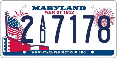 MD license plate 2AD7178