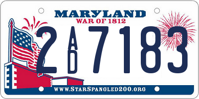 MD license plate 2AD7183