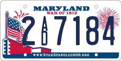 MD license plate 2AD7184