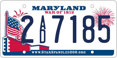 MD license plate 2AD7185