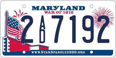 MD license plate 2AD7192