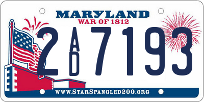 MD license plate 2AD7193