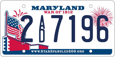 MD license plate 2AD7196