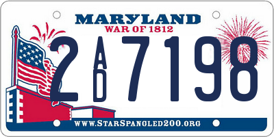 MD license plate 2AD7198