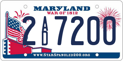 MD license plate 2AD7200