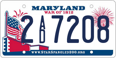 MD license plate 2AD7208