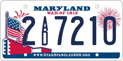 MD license plate 2AD7210