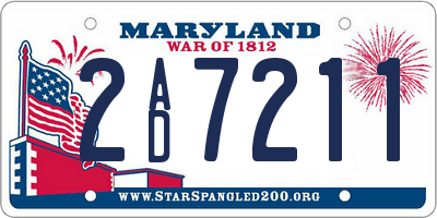 MD license plate 2AD7211