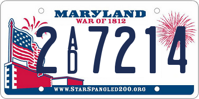 MD license plate 2AD7214
