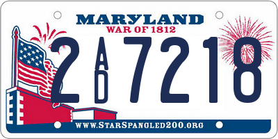 MD license plate 2AD7218