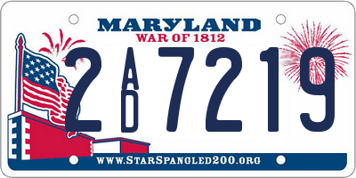 MD license plate 2AD7219