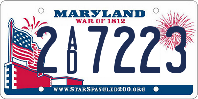 MD license plate 2AD7223