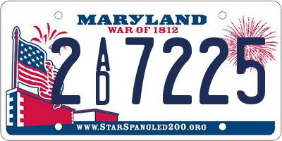 MD license plate 2AD7225