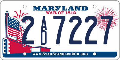MD license plate 2AD7227