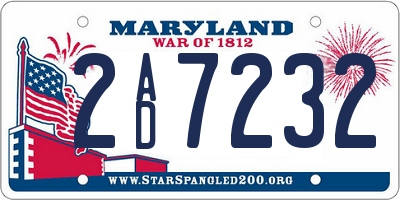MD license plate 2AD7232