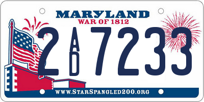 MD license plate 2AD7233