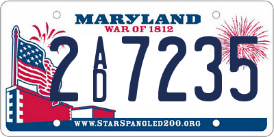 MD license plate 2AD7235