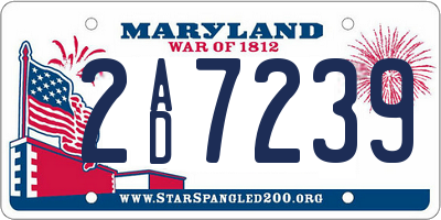 MD license plate 2AD7239