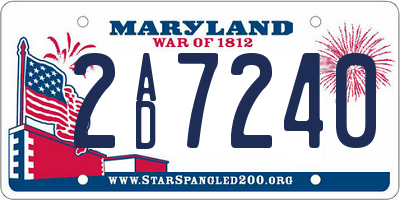 MD license plate 2AD7240