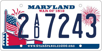 MD license plate 2AD7243