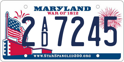MD license plate 2AD7245