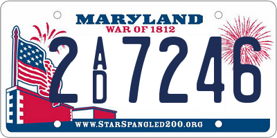 MD license plate 2AD7246
