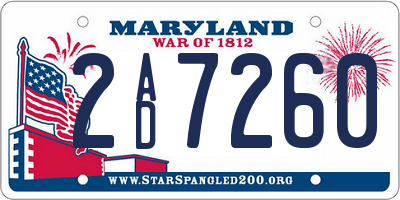 MD license plate 2AD7260