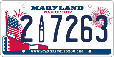 MD license plate 2AD7263