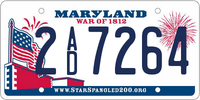 MD license plate 2AD7264