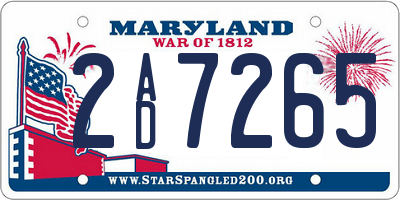 MD license plate 2AD7265